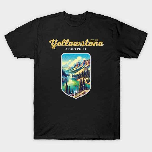 USA - NATIONAL PARK - YELLOWSTONE - Yellowstone Artists Point -23 T-Shirt by ArtProjectShop